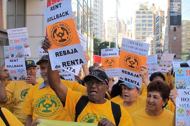Tenants and advocates demanding a rent rollback at last year's RGB vote